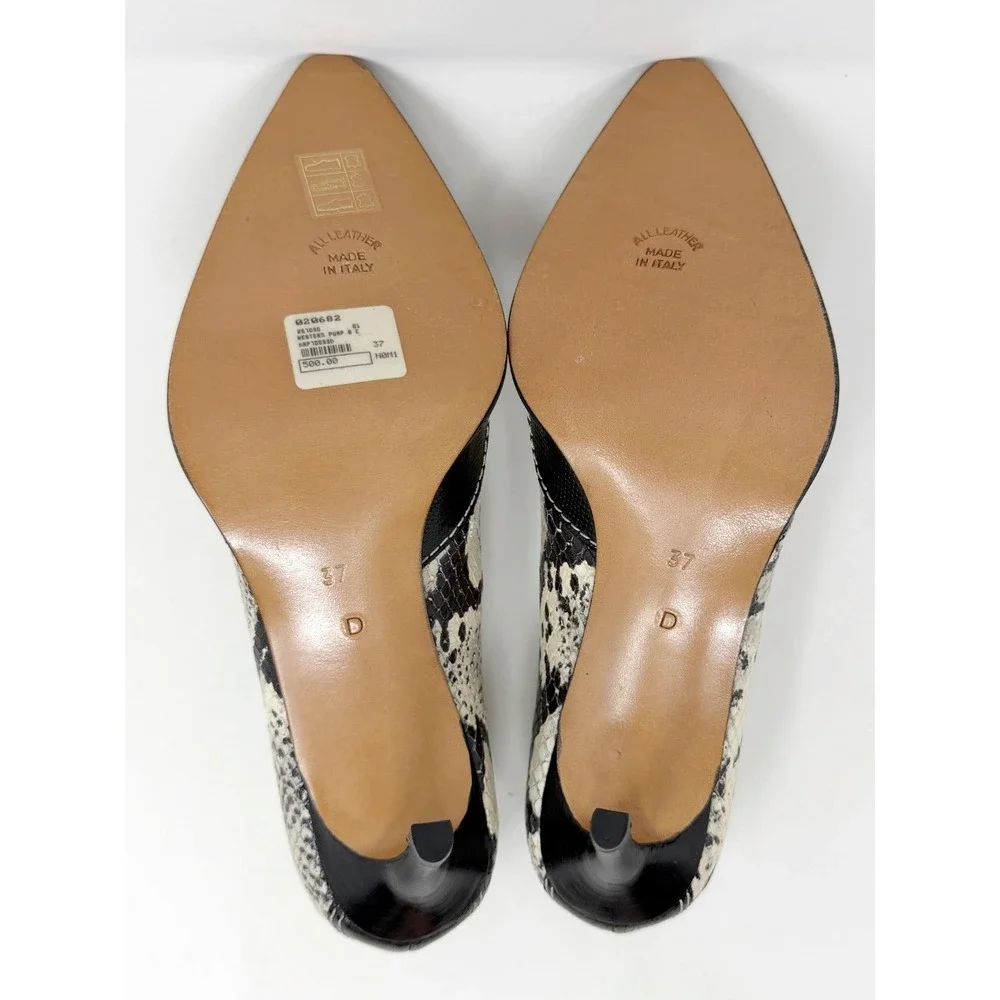 Vintage Dior Python‎ Pumps Black Ivory Y2K Galliano Pointed Toe Heels 37
